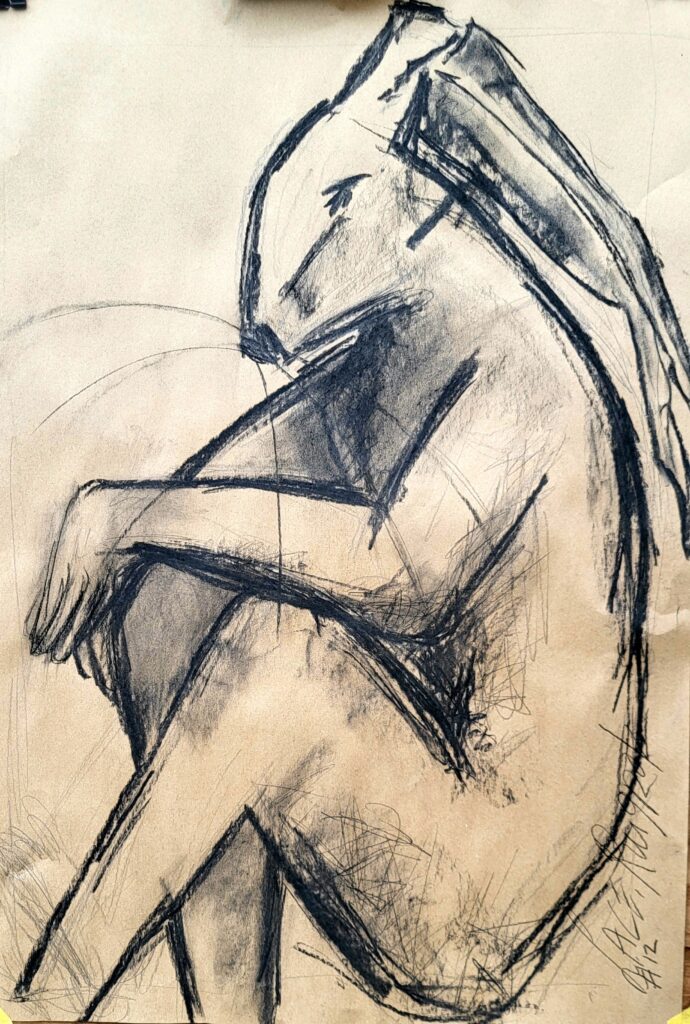 Charcoal drawing by Leonoor Ruigrok - symbolic hare