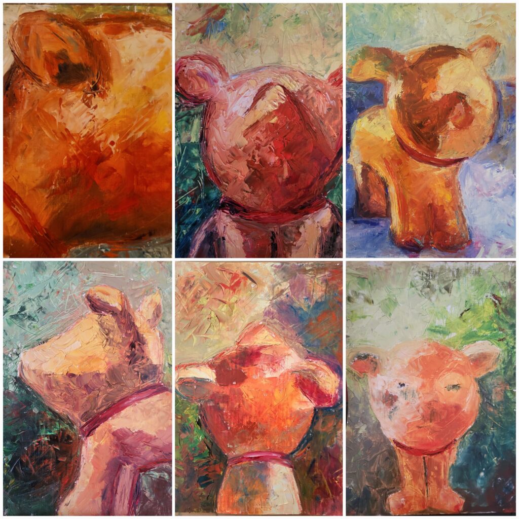 Piggy artworkserie oilpainting by LACE Ruigrok