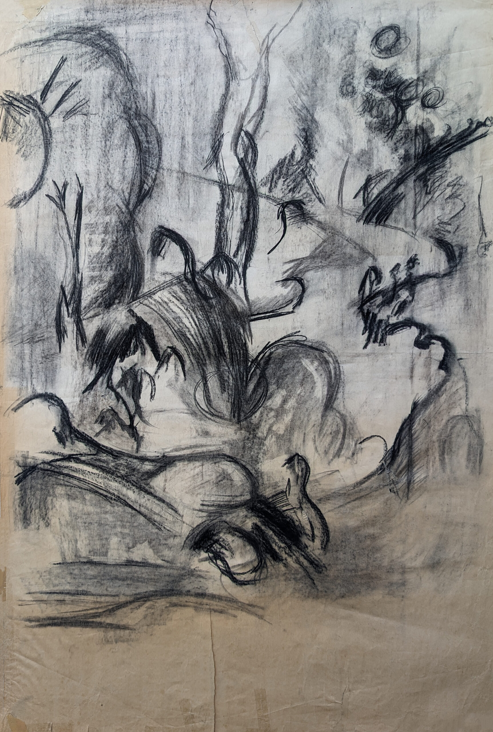 Charcoal Landscape on vinted paper