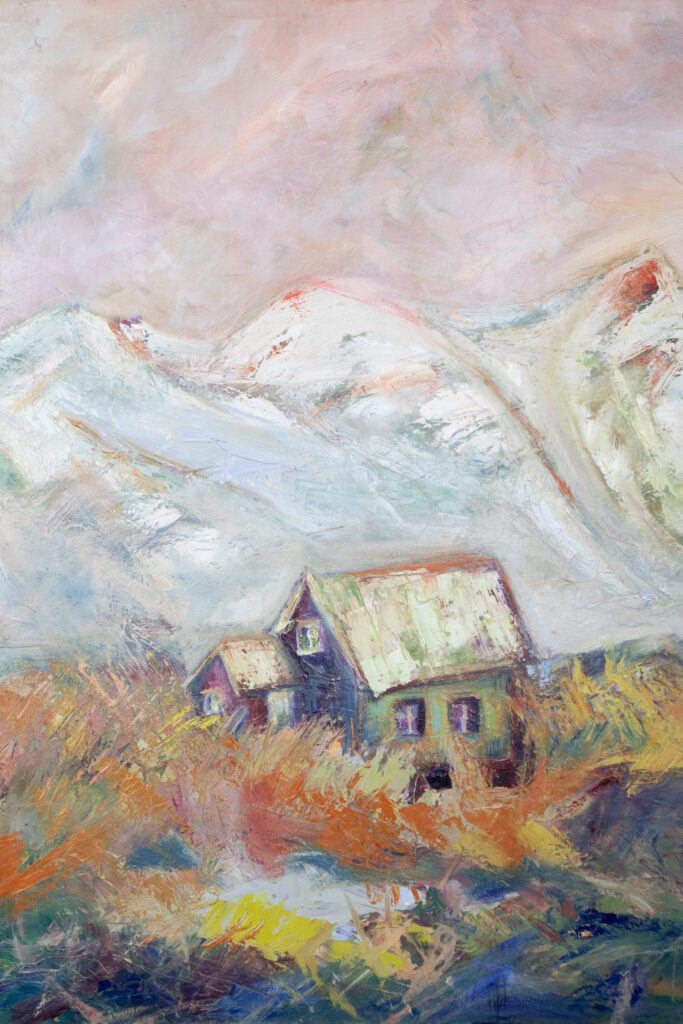 Icelandic Snowwhite -original oil painting on canvas. Landscape by Leonoor Ruigrok