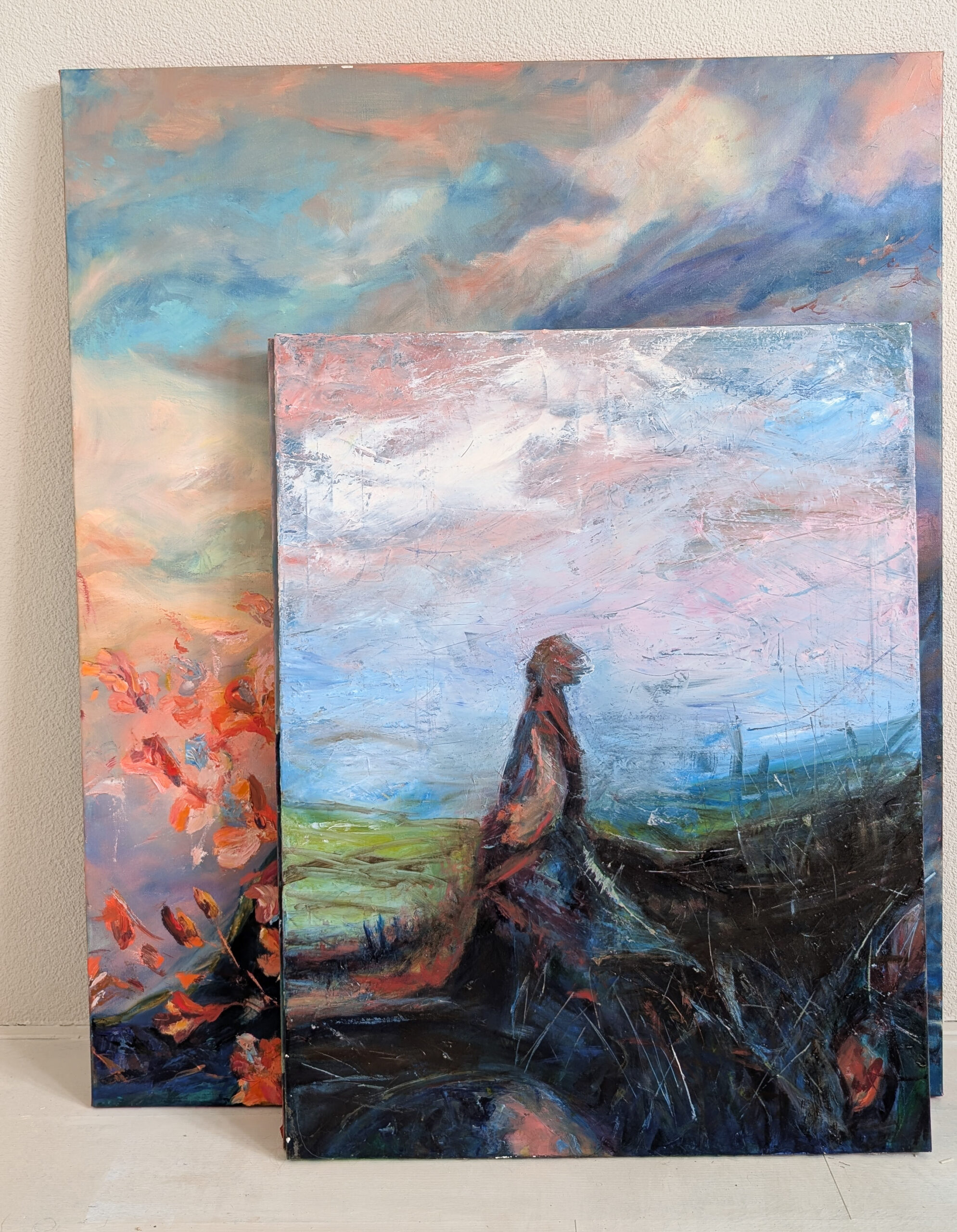 Choosing an artwork for a wall - studio view