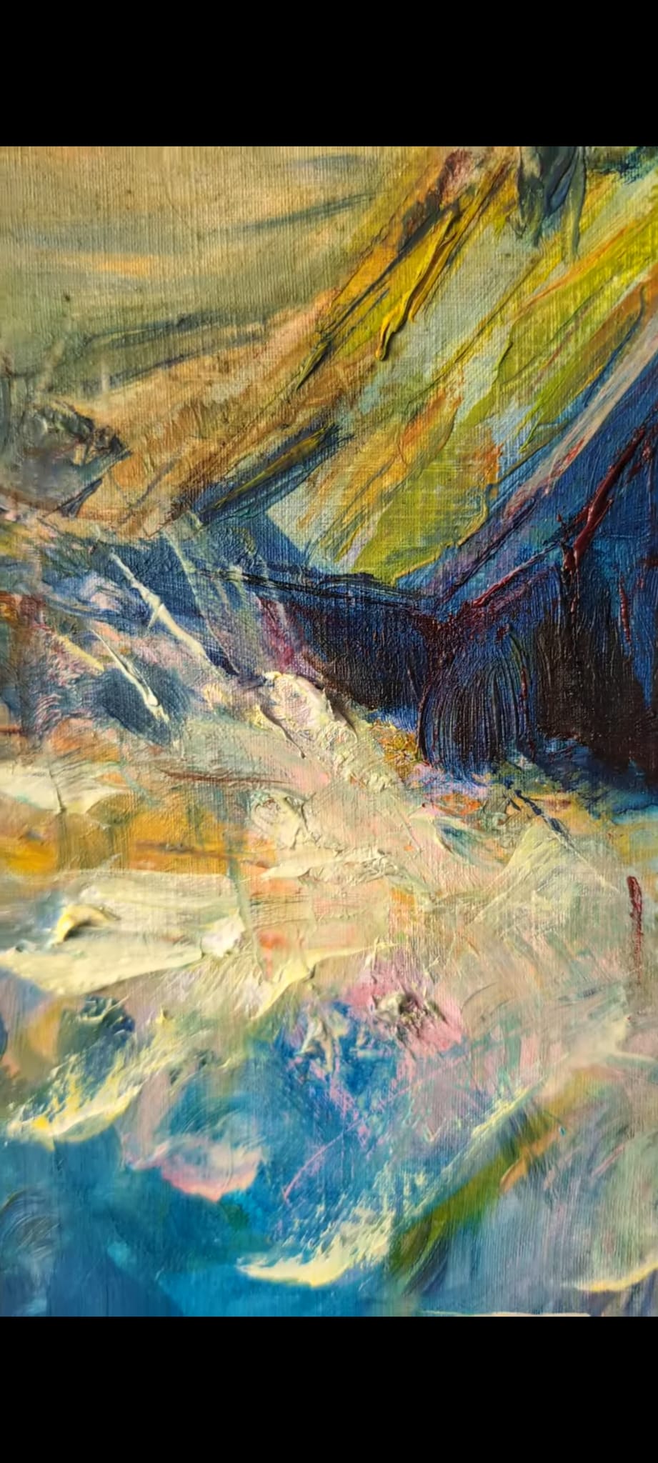 Layered painting detail with visible scratches, thick paint and expressive marks by Leonoor Ruigrok - 2026
