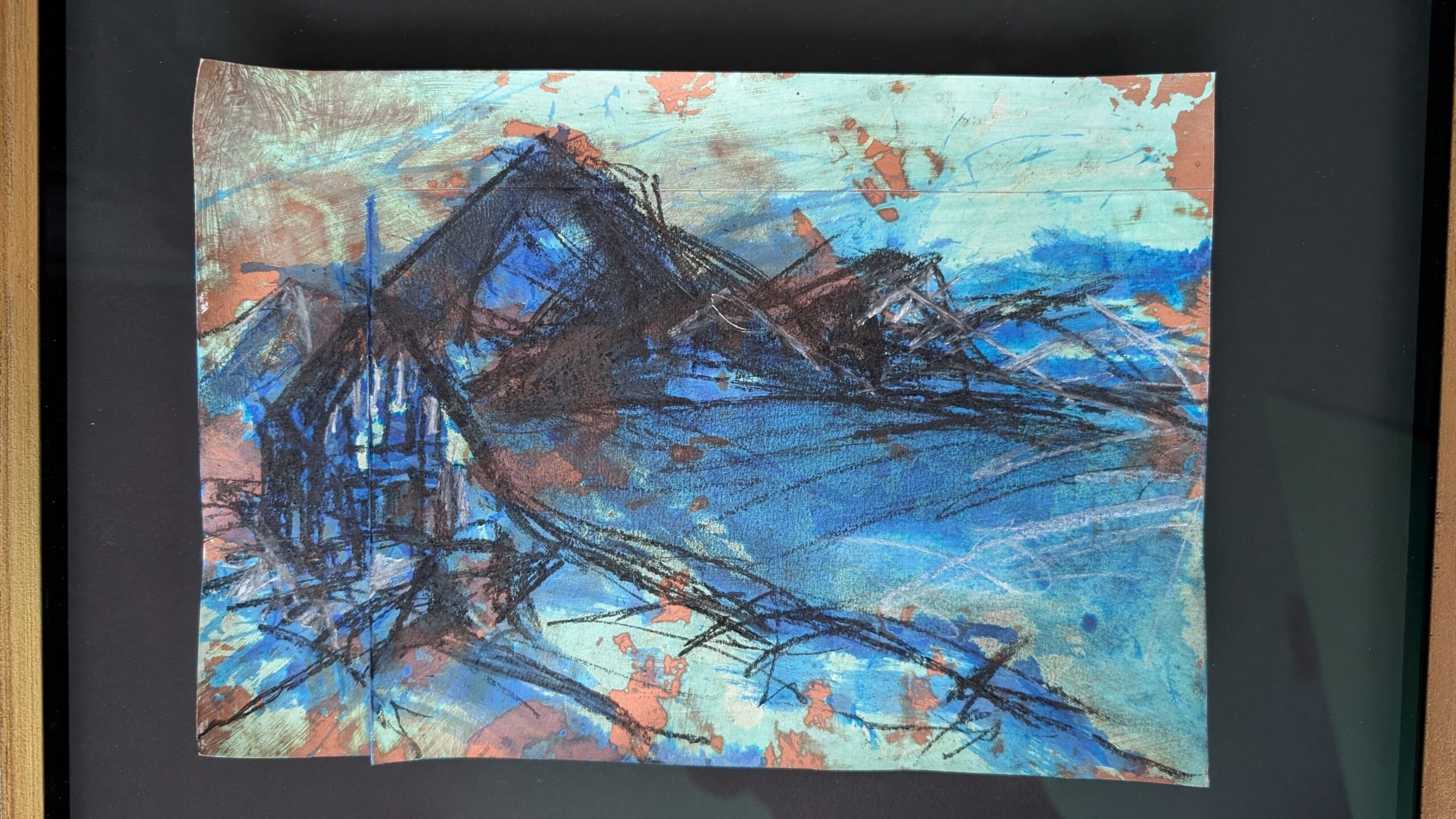 sketch Icelandic landscape -mixed media - atelier Leonoor Ruigrok 2025