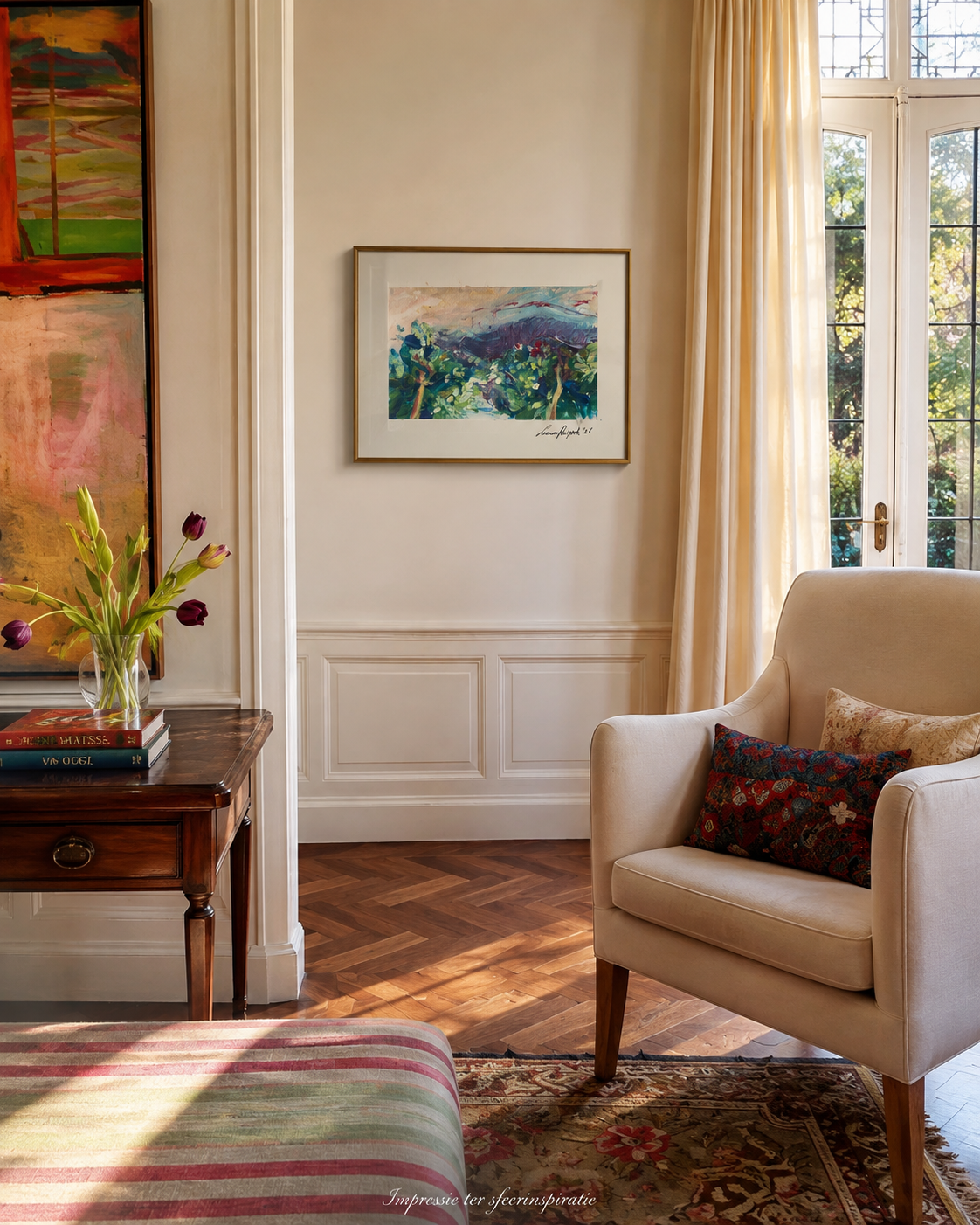 Artwork shown in an interior setting for scale reference.