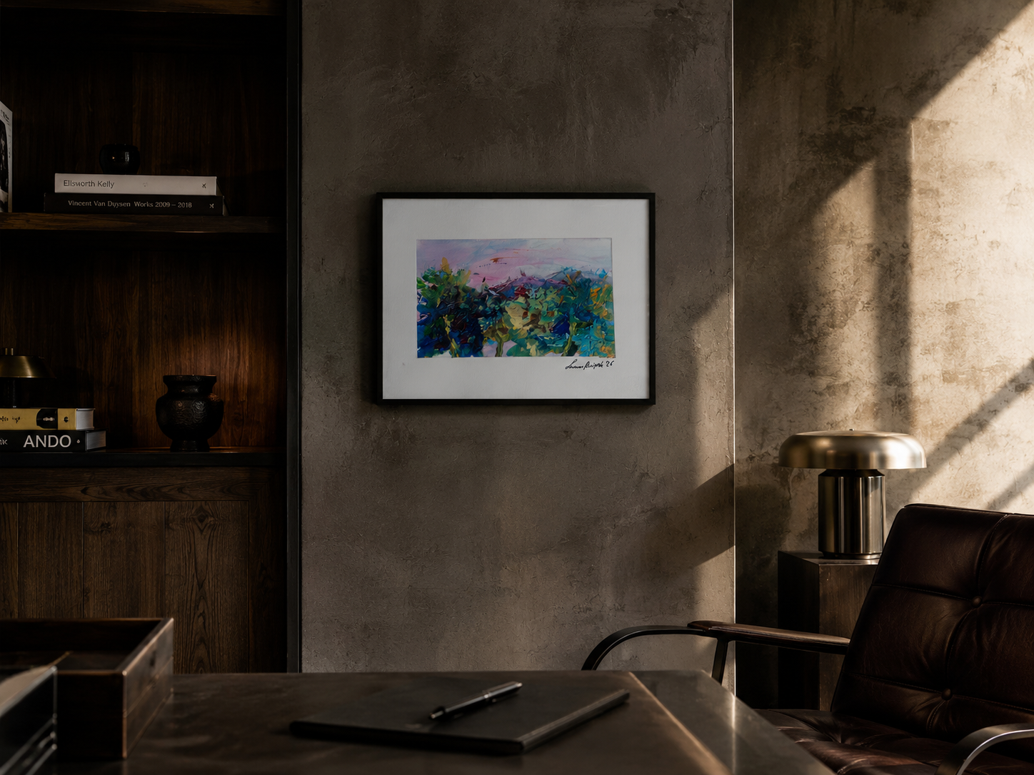 Artwork shown in an interior setting for scale reference.