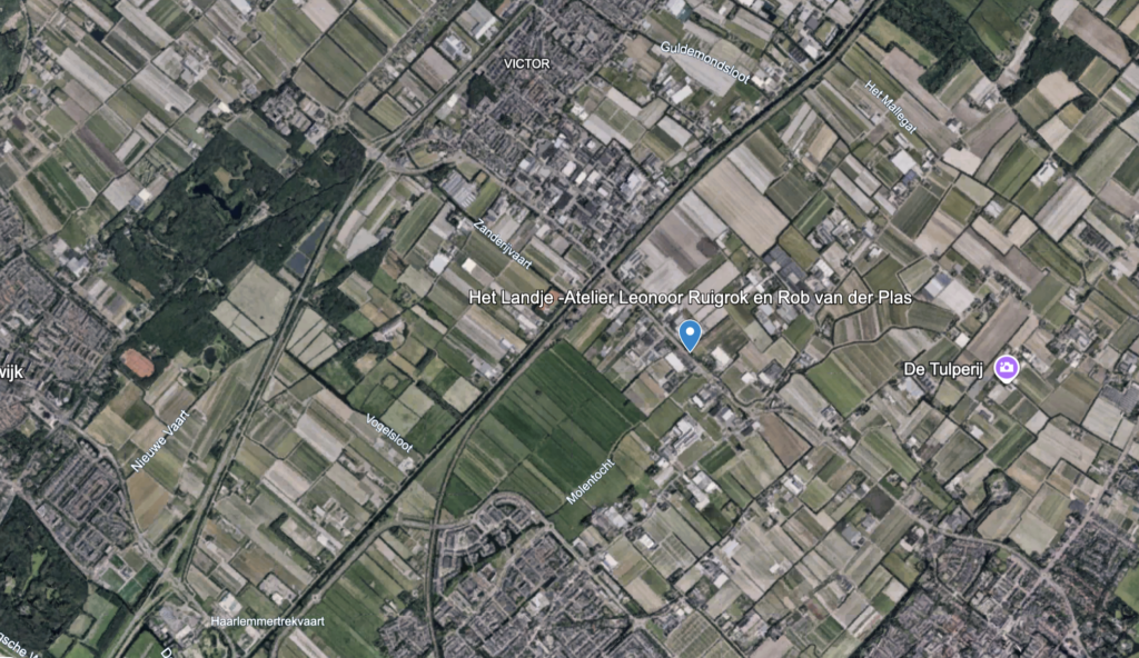 Locatie kaart Open Atelier weekend Leonoor Ruigrok - Voorhout