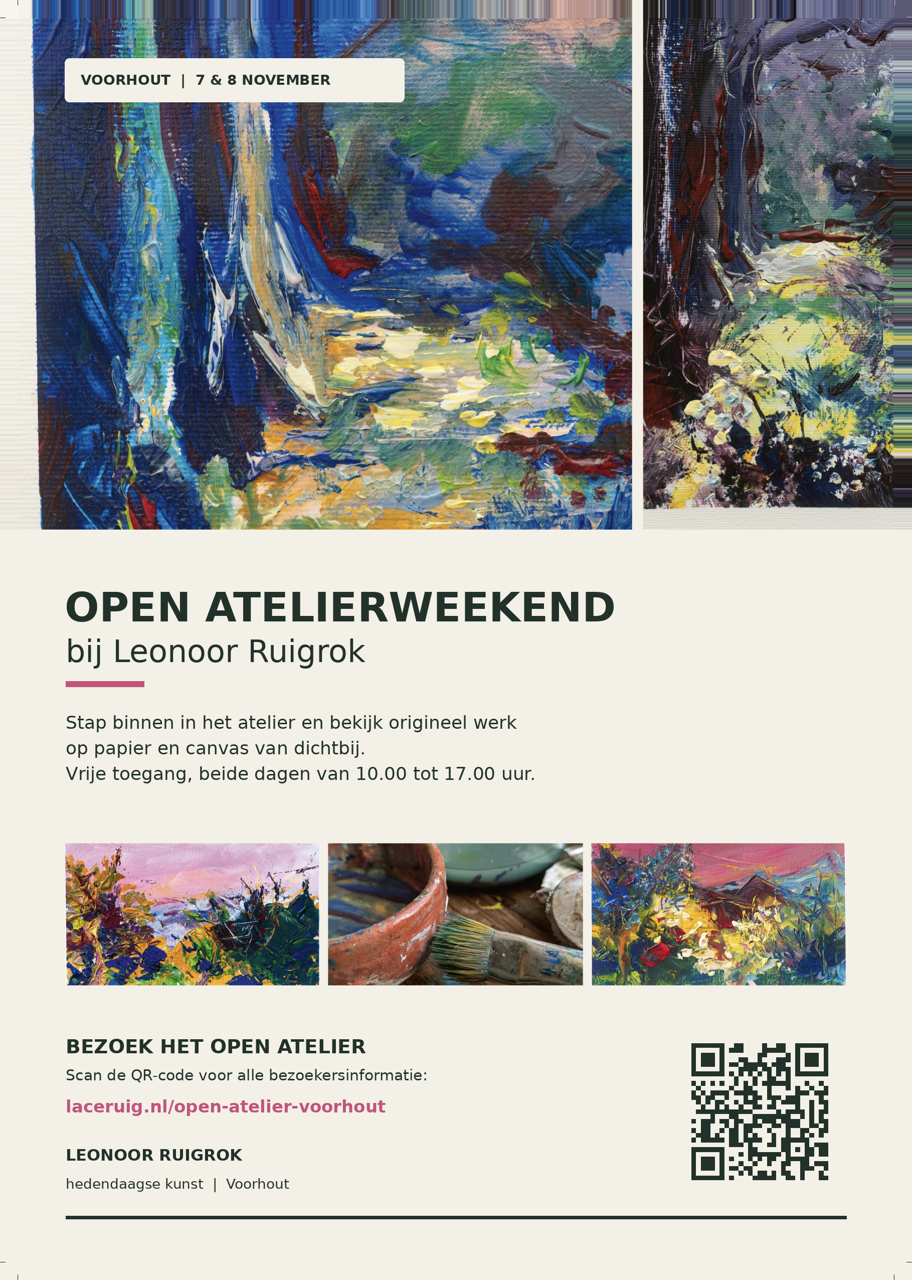 flyer Open Studio weekend Leonoor Ruigrok